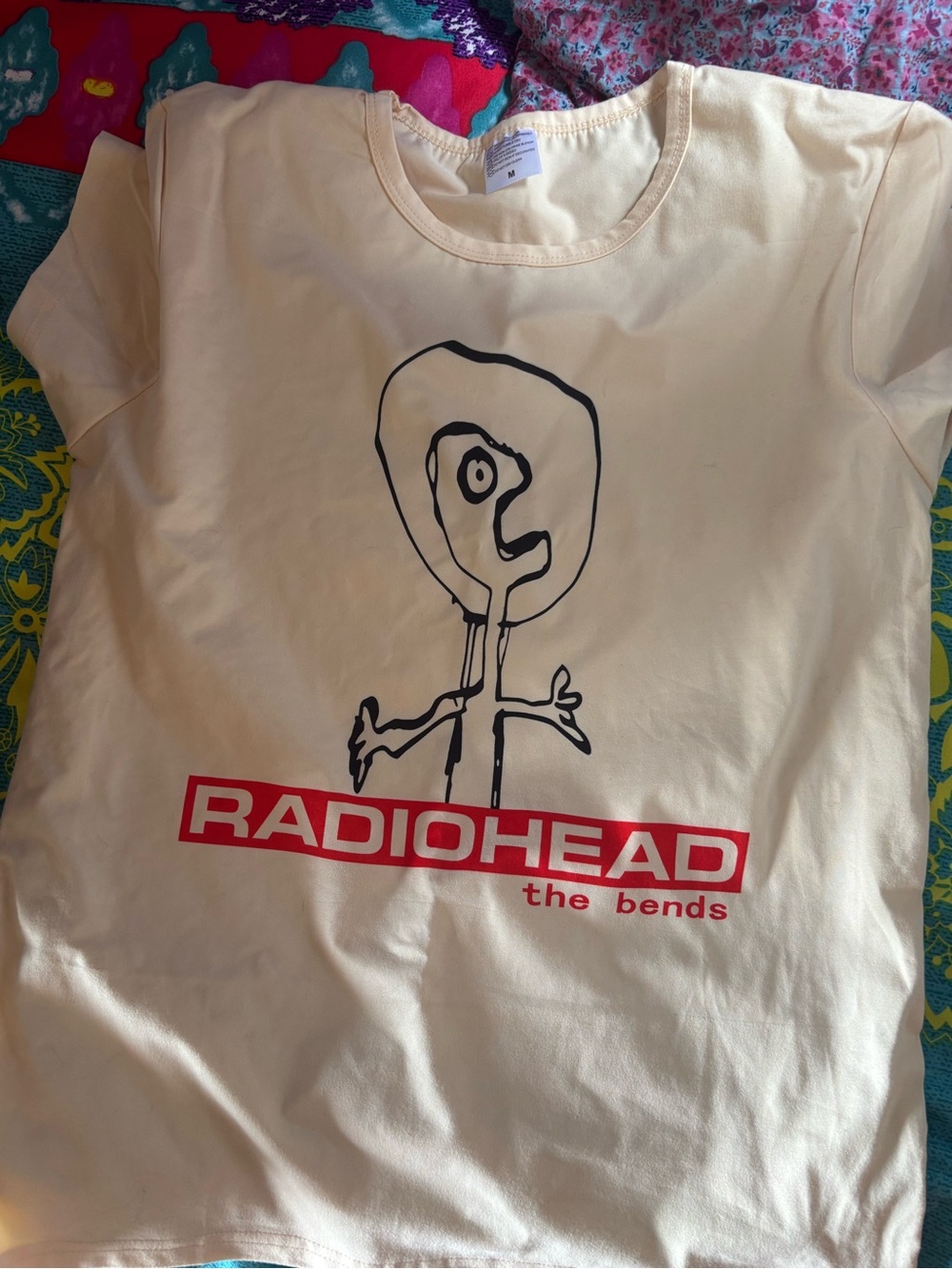 'Radiohead The Bends' Graphic Tee - Cream M